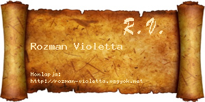 Rozman Violetta névjegykártya
